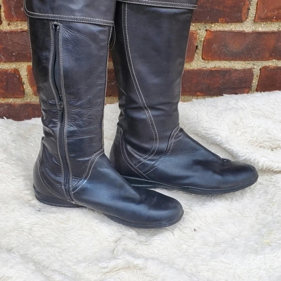 Geox soft leather Knee High zip boots 38/8 - Picture 3 of 8